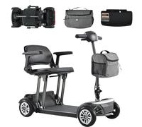 Scooter Pliable pour Personnes âgées, Scooter de mobilité Sportive, avec phares Avant à LED, Pliage Facile, Freins électromagnétiques pour Tout Terrain 12A