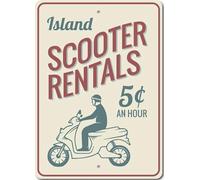 Scooter Rentals Sign Vacation Rental Metal Wall Decor