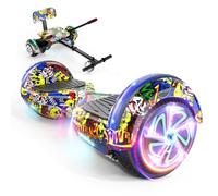 Scooter Seat Attachment, Ajustable Frame Length Scooter Go Kart Combo, Safety Certified Hoverboard Go Kart for Kids