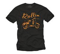 MAKAYA T-shirt homme Rollin 60s Noir Taille L