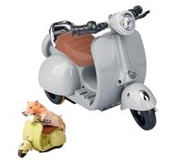 Scooter Toy with Light and Music,Mini Electric Doll Scooter Vehicles Toy Available Funny Doll Accessory,Rotate 360° Cute Plastic Ornaments,Interactive Decor Desktop Ornaments(Gray)