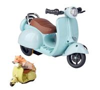 Scooter Toy with Light and Music,Mini Electric Doll Scooter Vehicles Toy Available Funny Doll Accessory,Rotate 360° Cute Plastic Ornaments,Interactive Decor Desktop Ornaments(Blue)