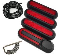Scooter Wheel Cover Reflector Strip, Plastic Screw Covers Wheel For Scooter, Red