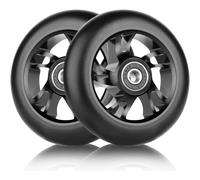 Scooter Wheels, 2 Piece Scooter Wheel, 120 Mm Replacement Wheels, City Scooter Replacement Wheels With Abec-9, For Stunt Scooter (Black)
