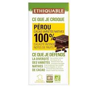 SCOP ETHIQUABLE - ETHIQUABLE CHOCOLAT NOIR 100% PÉROU BIO 100G - LOT DE 4