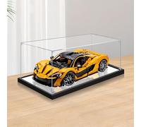 Scoparius Boîte de présentation en bois de noyer, 2 cm, café noir, haut de gamme, convient pour Lego 42172 McLaren P1, vitrine transparente de 3 mm d'épaisseur (noir + miroir + 3 mm)