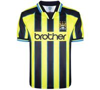 Score Draw Manchester City Retro Away Shirt 1999 Adults Jaune/Noir XL Male