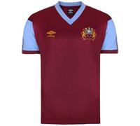 Score Draw Burnley Retro Home Shirt 1990 Adults Bordeaux/Bleu S Male