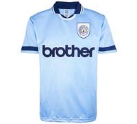 Score Draw Manchester City Home Shirt 1994 Mens Bleu/Blanc L Male