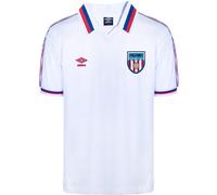 Score Draw Sunderland Retro Away Shirt 1980 Adults Blanc/Bleu M Male