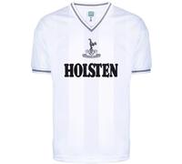 Score Draw Tottenham Hotspur 1983 Retro Home Shirt Adults Blanc/Bleu S Male