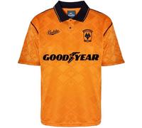 Score Draw Wolverhampton Wanderers 1993 Retro Home Shirt Adults Orange/Noir S Male