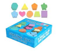 Score Sorter Shape - 6,77 pouces à 9 fentes Couleur en bois et formes Stretter Box pour l'apprentissage d'âge préscolaire, l'éducation à la maternelle avec jeu interactif pour le puzzle, les jouets