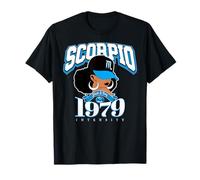 Scorpion 1979 Afro Queen Zodiac Cadeaux d'anniversaire T-Shirt