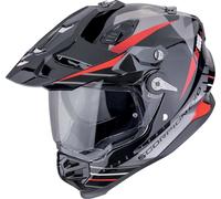 Scorpion ADF-9000 Air Feat Casque de motocross, noir-rouge-argent, taille 2XL pour homme