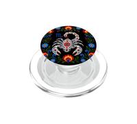 Scorpion Art Folk Signe du Zodiaque Constellation Floral PopSockets PopGrip pour MagSafe