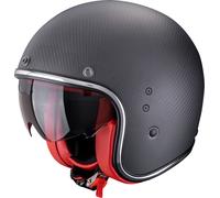 Scorpion Belfast Carbon Evo Solid, casque à jet XL Noir Mat/Rouge Noir Mat/Rouge