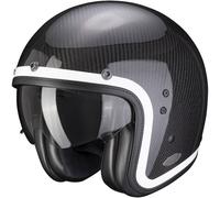 Scorpion Belfast Carbon Lofty Casque à réaction, Carbone/Blanc, Taille XS (53/54)