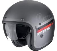 Scorpion Belfast Evo Adonis Casque jet, noir mat/gris/rouge, Taille L (58/59)