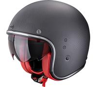 Scorpion Belfast Evo Carbon Casque Jet, Noir mat/rouge, Taille L (58/59)