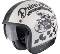Scorpion Belfast Evo Drive Fast Casque jet, noir mat/beige, Taille S (55/56)