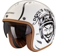 Scorpion Belfast Evo Romeo Casque jet, noir-blanc, taille L pour homme