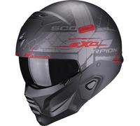 Casque Scorpion Exo Combat II Xenon Noir Mat Rouge - Taille S