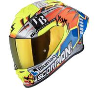Scorpion Casque intégral EXO-R1 Evo II Air Aron Misano – Argent/Jaune néon/Bleu/Orange – Taille M
