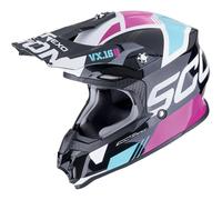 Scorpion VX-16 Evo Air Analog Casque de motocross, noir-rose, taille M pour homme