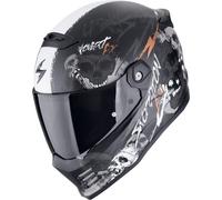 Scorpion Covert FX Skullz casque, noir mat/gris/orange, 2XL (63/64)