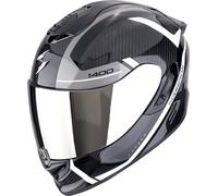 Scorpion EXO-1400 Evo II Carbon Air Enko Casque, Noir/Blanc/Argent, Taille XXL (63/64)