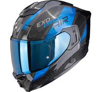 Scorpion Exo-1500 Carbon Air Platted Casque intégral, noir/bleu, Taille M (57/58)