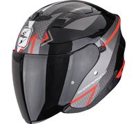 Scorpion EXO-230 Loop Casque ouvert, Noir/Gris/Rouge, Taille M (57/58)