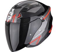 Scorpion EXO-230 Loop Casque ouvert, Noir/Gris/Rouge, Taille XS (54/55)