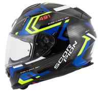 Scorpion Exo-491 Spin Casque Intégral Noir/Bleu/Jaune néon XL unisex multicolore