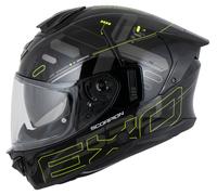 Scorpion Casque intégral EXO-530 Air – Noir/Gris foncé/Jaune néon – Taille XS