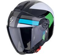 Scorpion EXO-City II Blur Casque jet, noir-blanc-vert, taille M pour homme