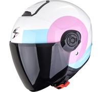 Scorpion Exo-City II Sheer Casque ouvert, Blanc/Rose/Bleu, Taille XXS (53)
