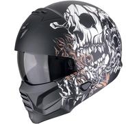 Scorpion EXO Combat II Genesis Casque jet, noir-blanc-orange, taille XS 54 55 pour homme