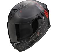 Scorpion EXO-GT SP Air Techlane Casque, noir mat/gris/rouge, Taille XL (60/61)