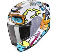 Scorpion Exo-JNR Air Fun Casque pour enfants, Blanc/Jaune/Bleu, Taille Y/L (52/53)