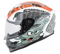 Scorpion Exo-JNR Air The4Elem Casque Intégral Blanc/Bleu/Orange L unisex