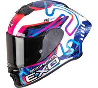 SCORPION Casque moto Exo-R1 Evo II Air Cornering White / Blue / Pink XL