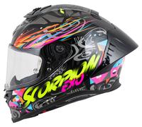 Scorpion Casque moto Exo-R1 Evo II Air Savage - Noir/Bleu/Rose - Taille L