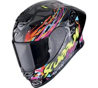 Scorpion EXO R1 Evo II Air Savage Casque, noir/bleu/jaune, Taille L (59/60)