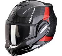 Scorpion EXO-Tech Evo Carbon Cad, casque modulaire XL Noir/Rouge Noir/Rouge