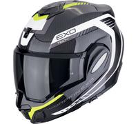 Scorpion EXO-Tech Evo Carbon Cosy, casque modulaire L Noir/Blanc/Jaune Néon Noir/Blanc/Jaune Néon