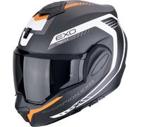 Scorpion EXO-Tech Evo Carbon Cosy, casque modulaire M Mat Noir/Blanc/Orange Mat Noir/Blanc/Orange