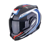 Scorpion Exo-Tech Evo Carbone Casque Pliable Noir-Bleu-Rouge