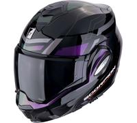 Scorpion EXO-Tech Evo Conquer, casque modulaire XS Noir/Gris/Mauve/Vert Noir/Gris/Mauve/Vert